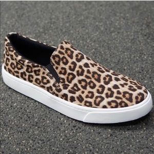 Cheetah print slip-ons